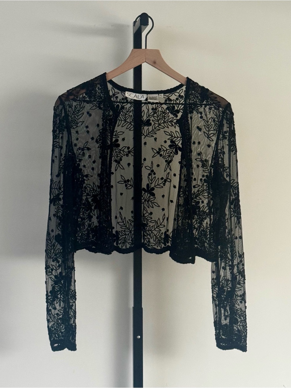 Vintage Scala Beaded Mesh Jacket Bolero